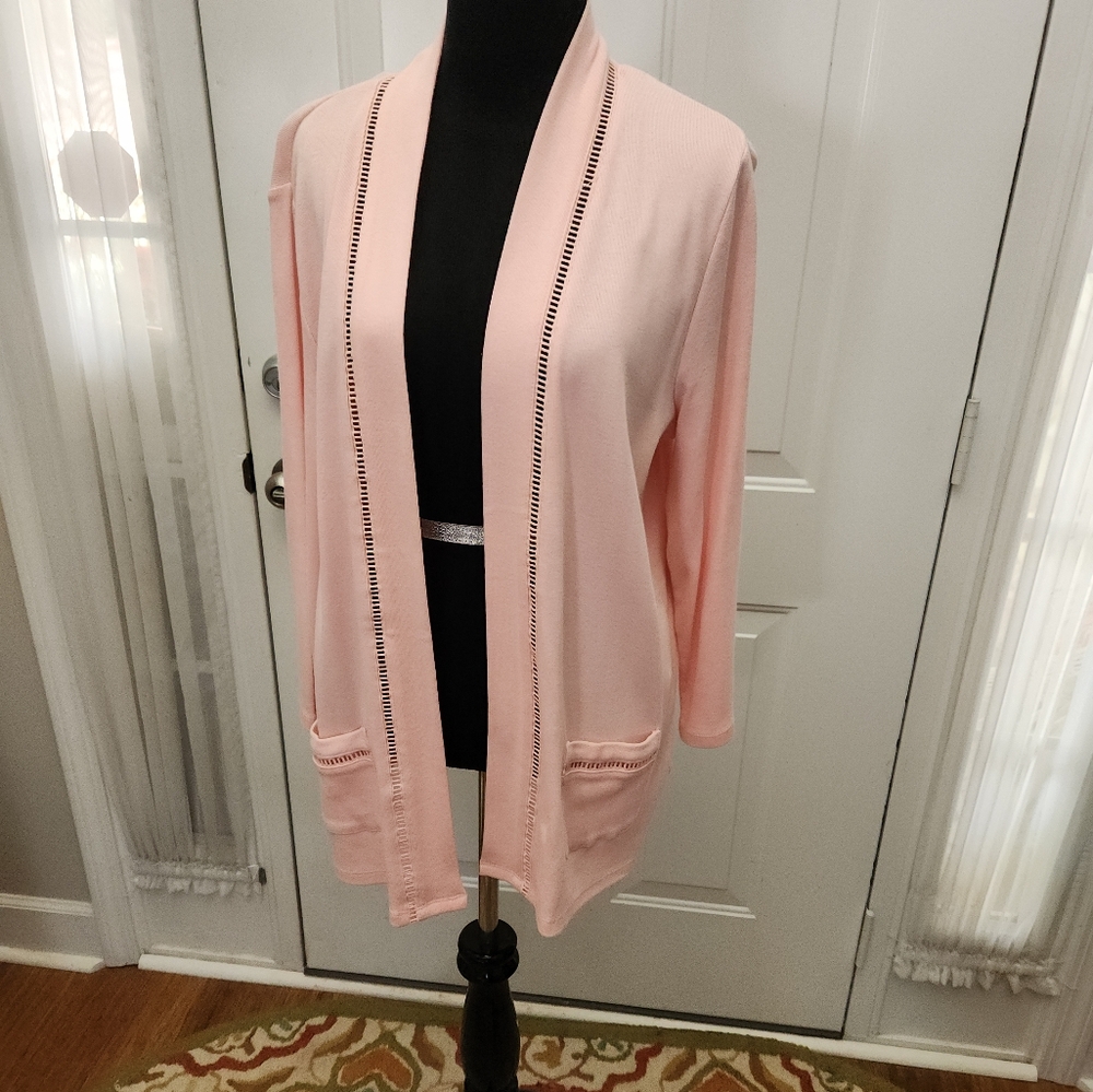 Rafaella Pink Open Cardigan Size XL